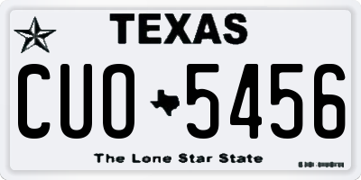 TX license plate CUO5456