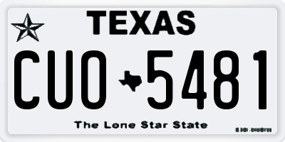 TX license plate CUO5481