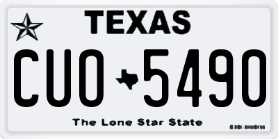 TX license plate CUO5490