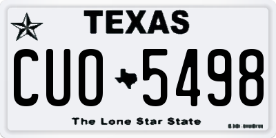 TX license plate CUO5498