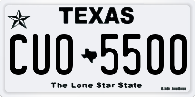 TX license plate CUO5500