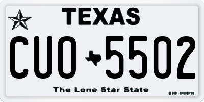TX license plate CUO5502