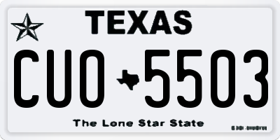 TX license plate CUO5503