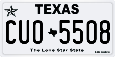 TX license plate CUO5508