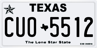 TX license plate CUO5512