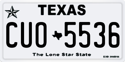 TX license plate CUO5536