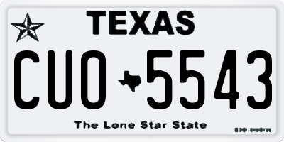 TX license plate CUO5543