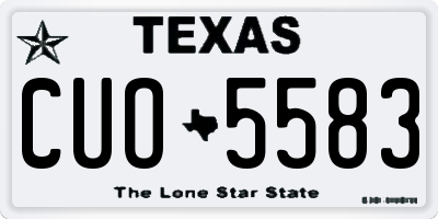 TX license plate CUO5583