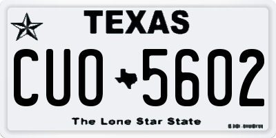 TX license plate CUO5602