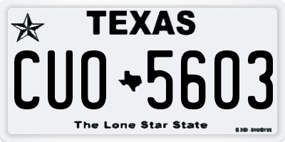 TX license plate CUO5603