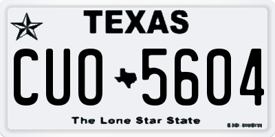 TX license plate CUO5604