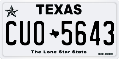TX license plate CUO5643