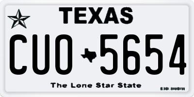 TX license plate CUO5654