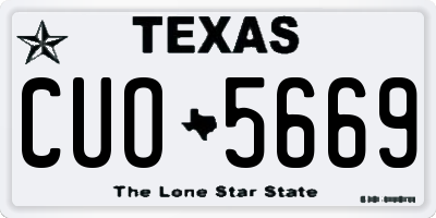 TX license plate CUO5669