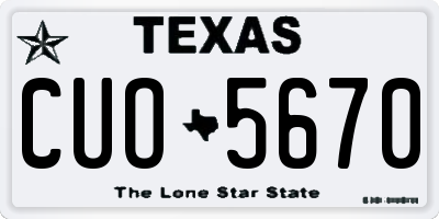 TX license plate CUO5670