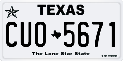 TX license plate CUO5671