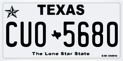 TX license plate CUO5680