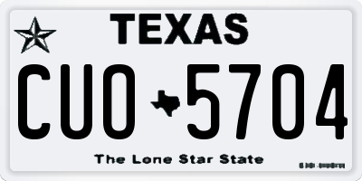 TX license plate CUO5704