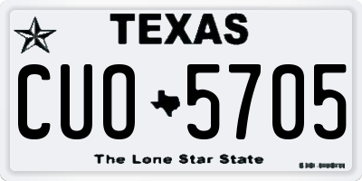 TX license plate CUO5705