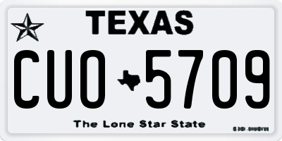 TX license plate CUO5709