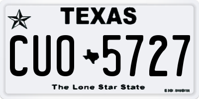 TX license plate CUO5727