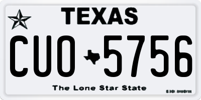 TX license plate CUO5756
