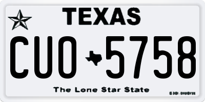TX license plate CUO5758