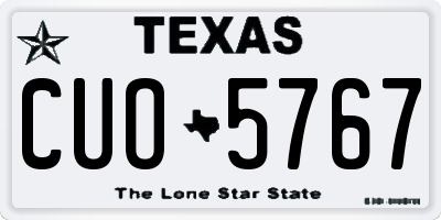 TX license plate CUO5767
