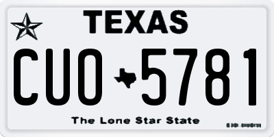 TX license plate CUO5781