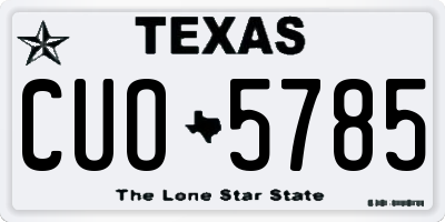 TX license plate CUO5785