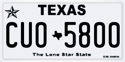 TX license plate CUO5800