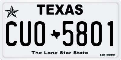 TX license plate CUO5801
