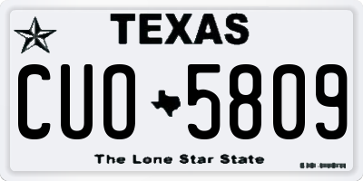 TX license plate CUO5809