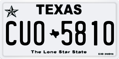 TX license plate CUO5810