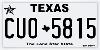 TX license plate CUO5815