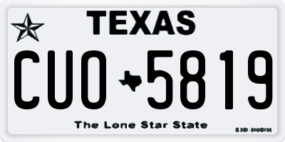 TX license plate CUO5819