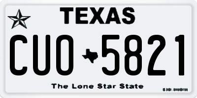 TX license plate CUO5821