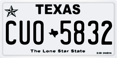 TX license plate CUO5832