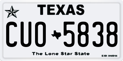 TX license plate CUO5838