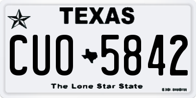 TX license plate CUO5842