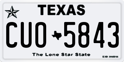 TX license plate CUO5843
