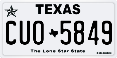 TX license plate CUO5849