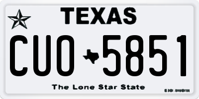 TX license plate CUO5851