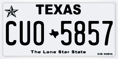 TX license plate CUO5857