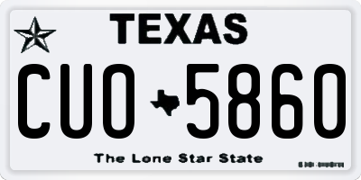 TX license plate CUO5860