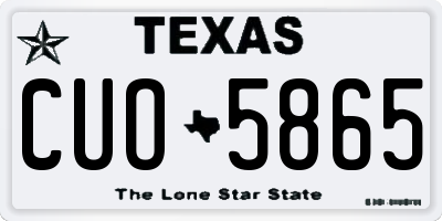 TX license plate CUO5865