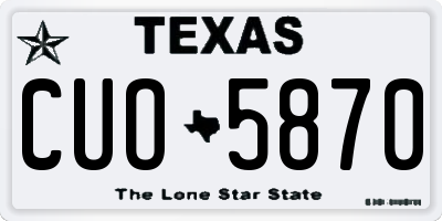 TX license plate CUO5870