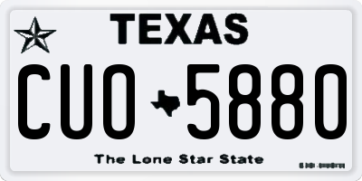 TX license plate CUO5880