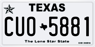 TX license plate CUO5881