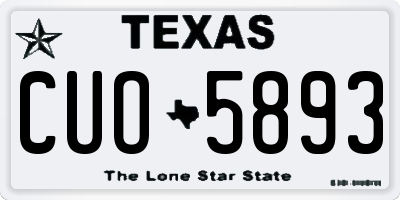 TX license plate CUO5893